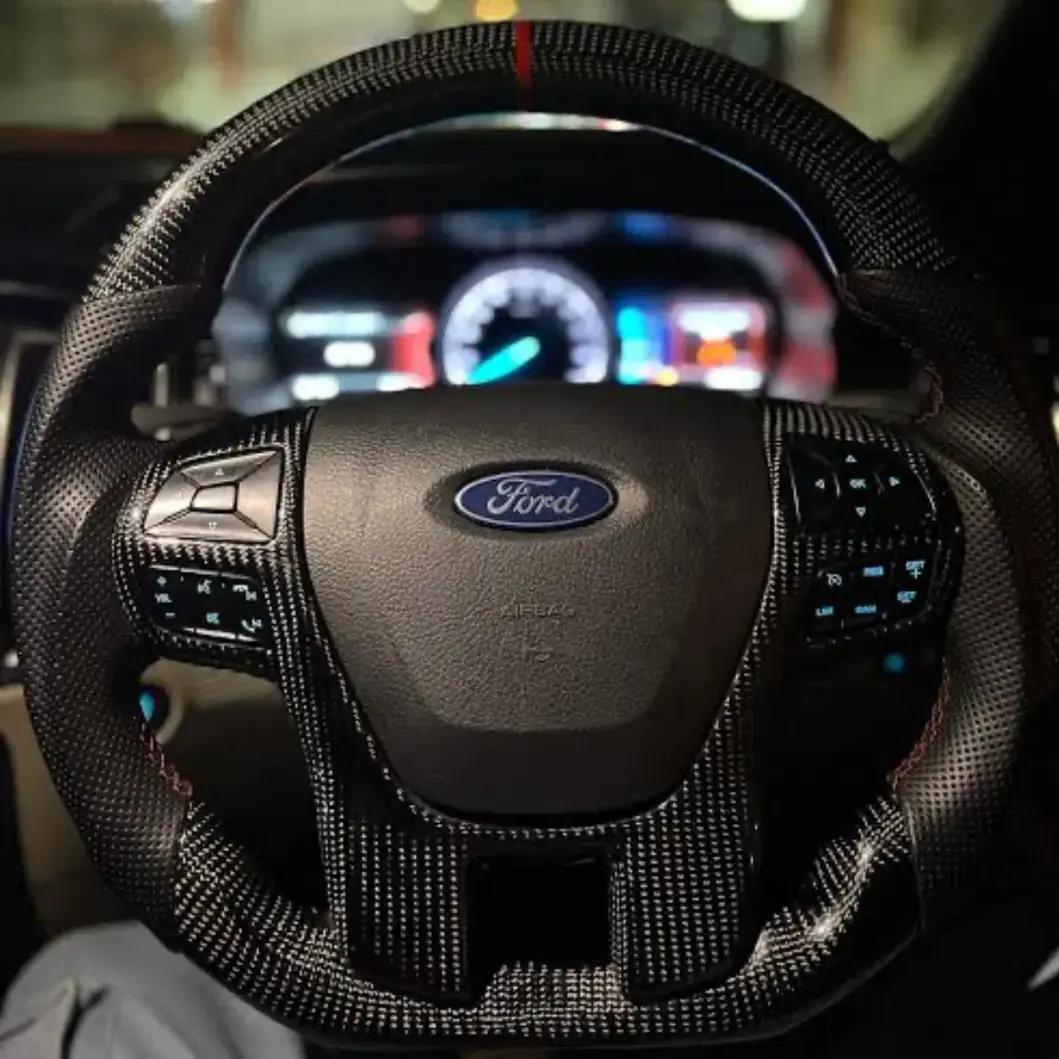 Ford Endeavour Real Carbon Fibre Steering Wheel | Re Carbon Fiber Finish