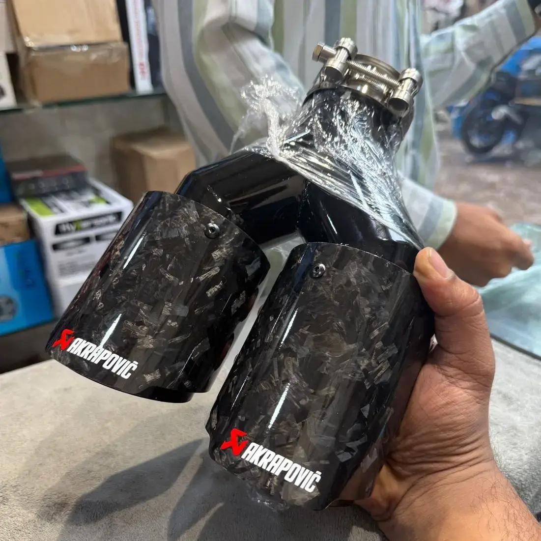 Forged carbon fibre dual exhaust tip 1 pcs