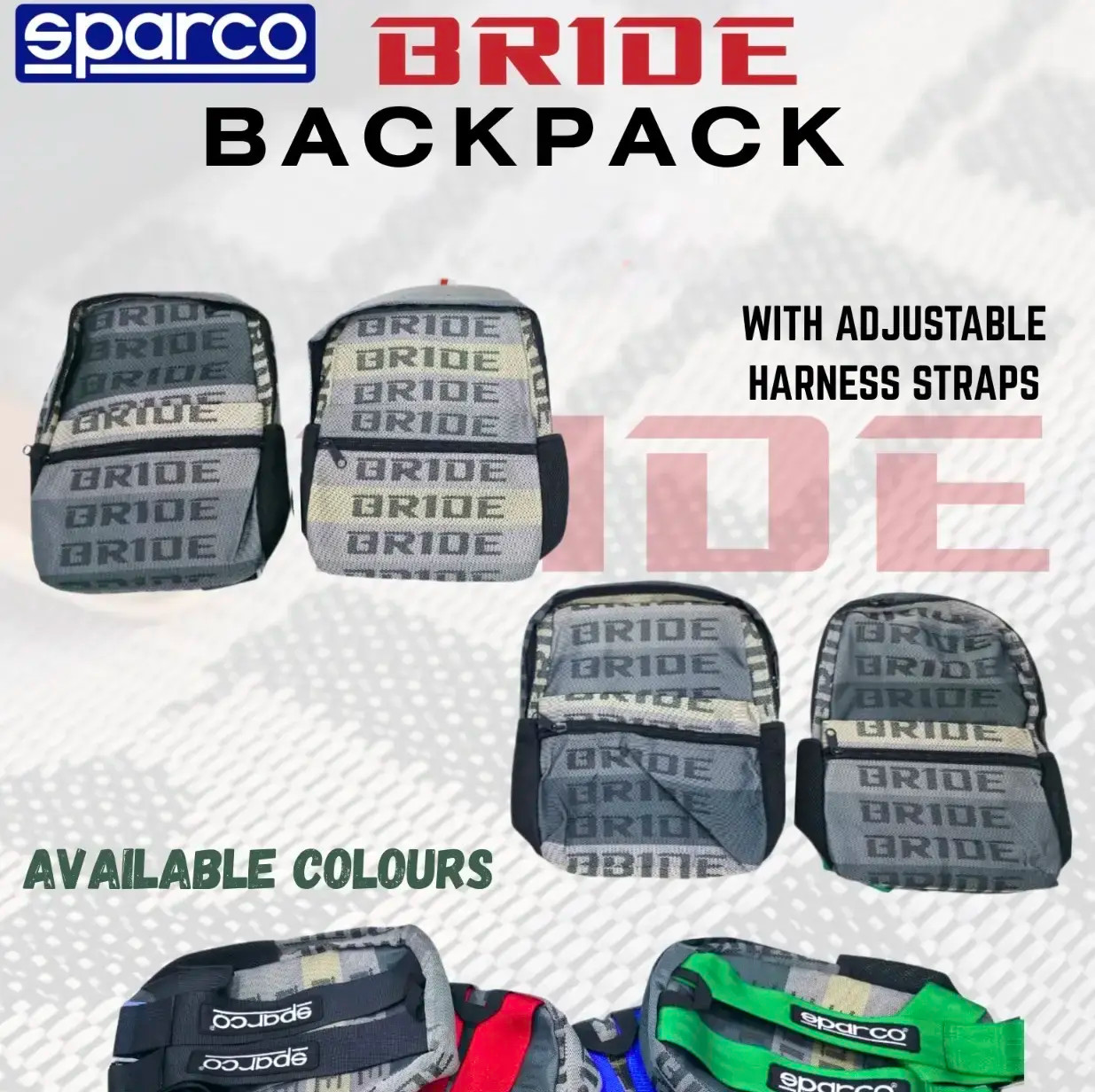 SPARCO BRIDE racing bagpack | For travelling and motorsports