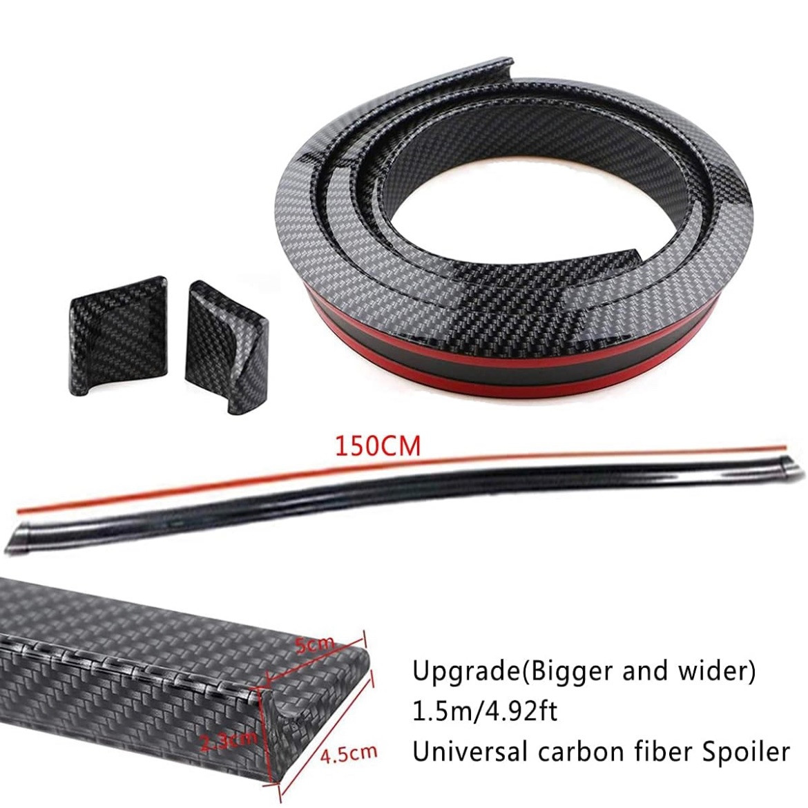 Universal carbon fibre trunk spoiler
