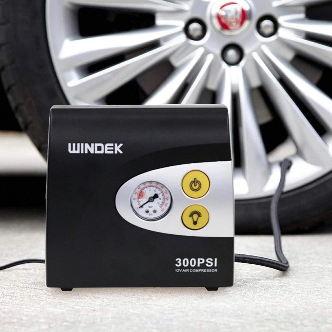 Windek 300 psi analog tyre inflator with bright led light with 1 year warranty